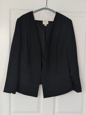 Sejour Black Open-Front Tailored Blazer
